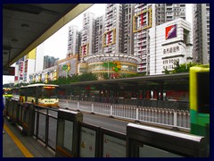 The bus stations in Guangzhou (here at Canton Fair near our hotel) are very long and features special gates to ticket desks. There is one spot for each line, and only buses are allowed in this area in the middle of the roads. Despite the large number of buses, they are often over crowded with people!